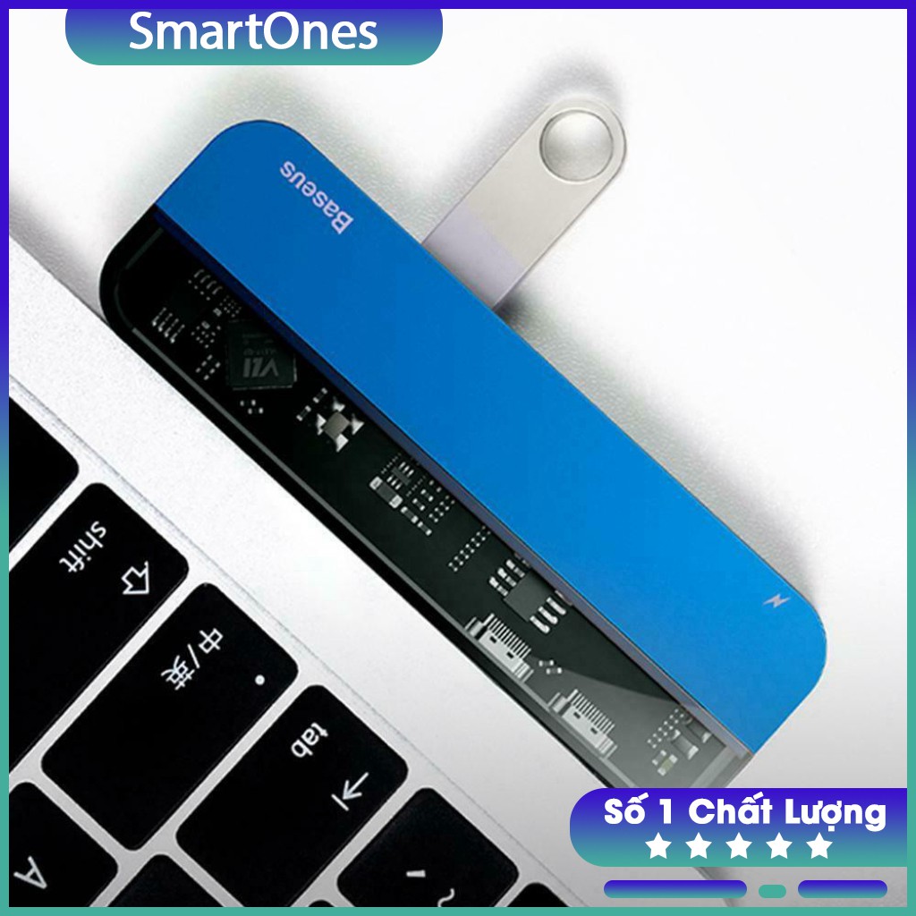 Bộ USB Hub Baseus Thunderbolt C 5 in 1 mở rộng cổng kết nối USB 3.0, HDMI, Thunderbolt 3,cho Macbook Pro 2016,2017,2018