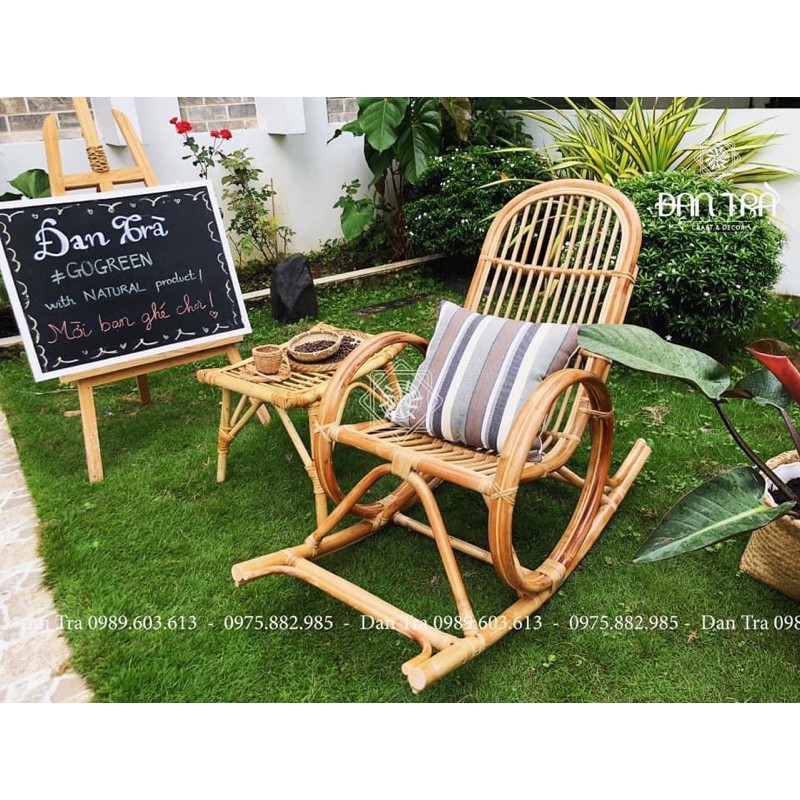 [FREESHIP - xả hàng] Ghế mây bập bênh ĐAN TRÀ phòng khách, cung cấp cho quán cafe, khách sạn, homestay