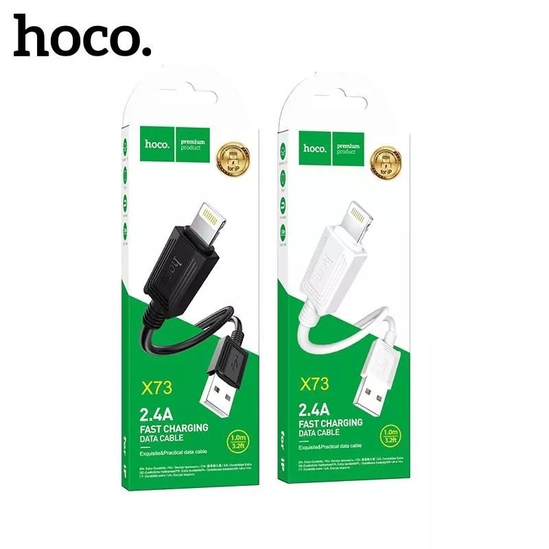 Cáp sạc 2.4A Hoco X73 USB dành cho ip6/7/8/9/13promax dây dẻo siêu bền dài 1M