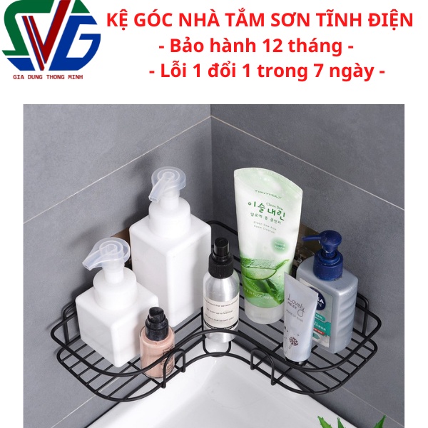 Giá kệ nhà tắm, kệ góc nhà tắm loại dán chắc chắn sơn tĩnh điện