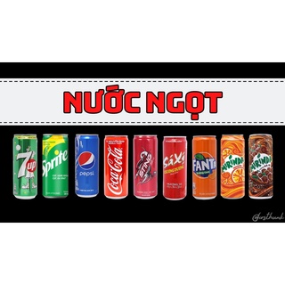 Lốc 6 lon nước ngọt có ga của Pepsico pepsi 7up pepsi chanh không calo mirinda soda kem 320ml