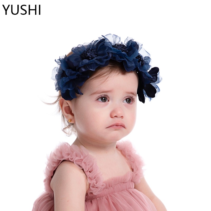 Băng Đô Cài Tóc Đính Hoa Giả 4 Màu Sắc Sáng Tạo Dành Cho Bé Gái