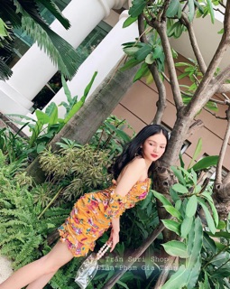 Đầm Thiết Kế Hoa Trễ Vai
