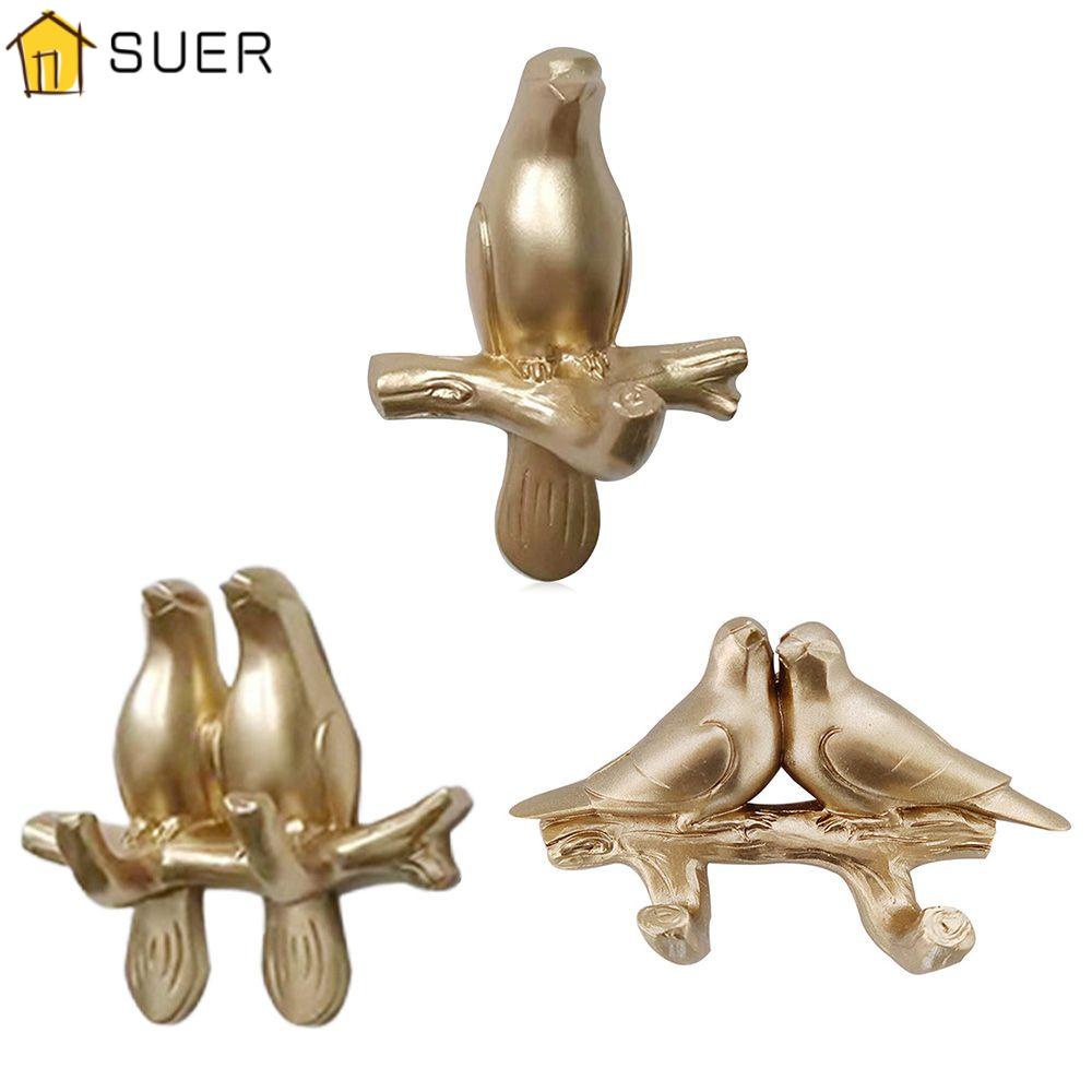 Móc Treo Quần Áo Bằng Resin Không Cần Khoan Họa Tiết Chim Kiểu Vintage Bắc Âu