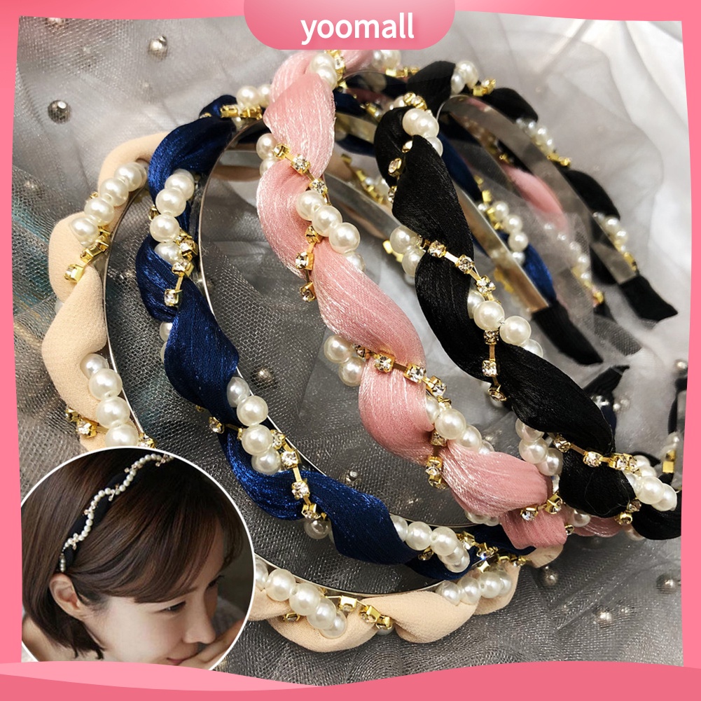 Băng Đô Đính Đá Ngọc Trai Nhân Tạo Thời Trang Cho Nữ