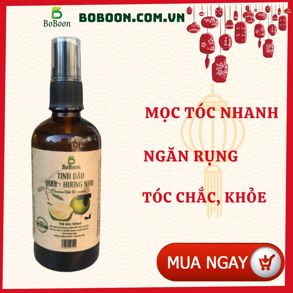 Xịt tinh dầu bưởi  xịt bưởi Boboon mọc tóc, ngăn rụng tóc, dưỡng tóc