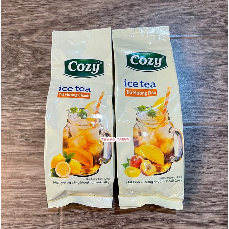 Trà chanh , trà đào hoà tan Cozy Ice tea 400g