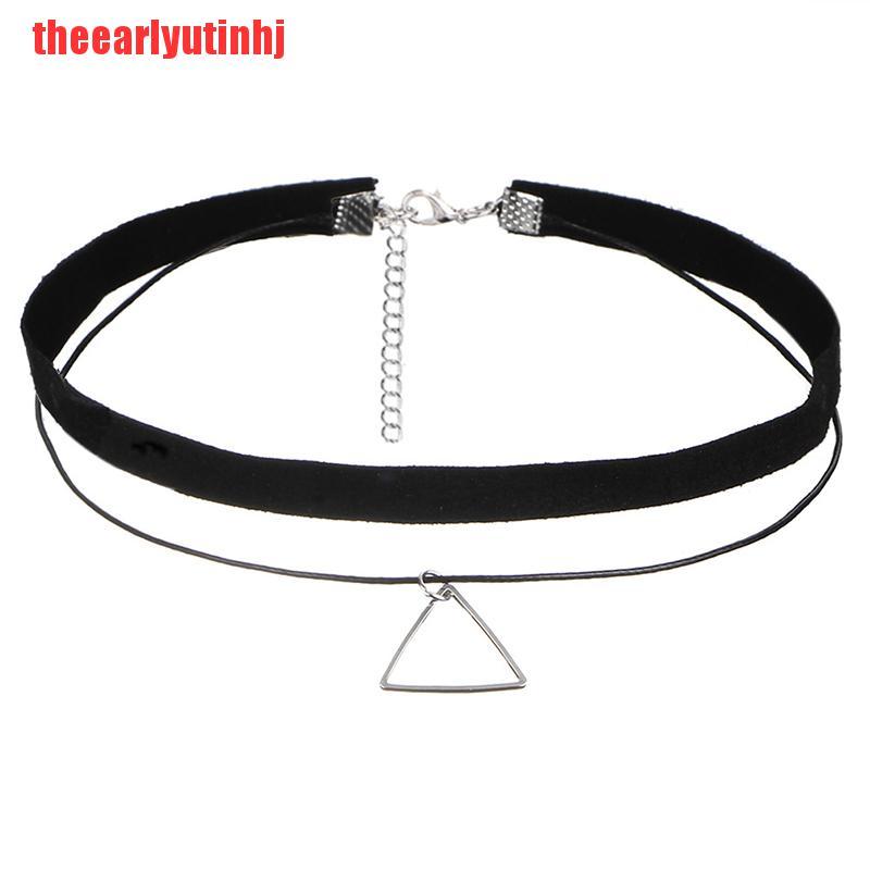 INHJ Fashion Choker Necklace Stretch Velvet Classic Gothic Tattoo Lace Necklace