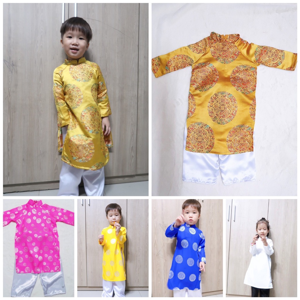 Áo dài gấm cho bé(8-25kg)