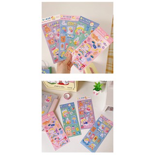 Sticker Cake bear & Girl trang trí dễ thương