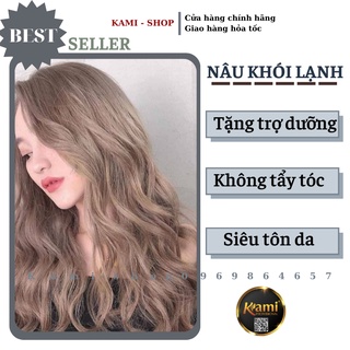 Thuốc Nhuộm Tóc Nâu Khói Lạnh siêu dưỡng, nhuộm được từ nền đen CK671 (màu + oxy + collagen)
