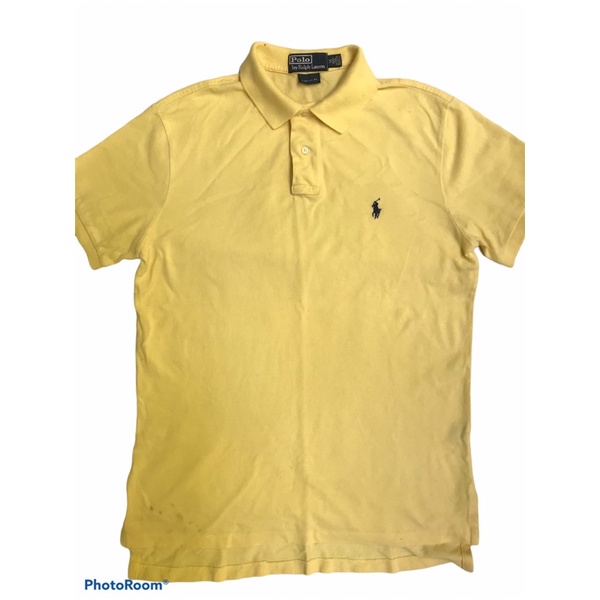 Áo Thun Polo Hiệu Ralph Lauren màu vàng basic logo size M đã qua sử dụng
