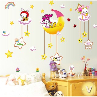 Decal dán tường Thỏ trăng