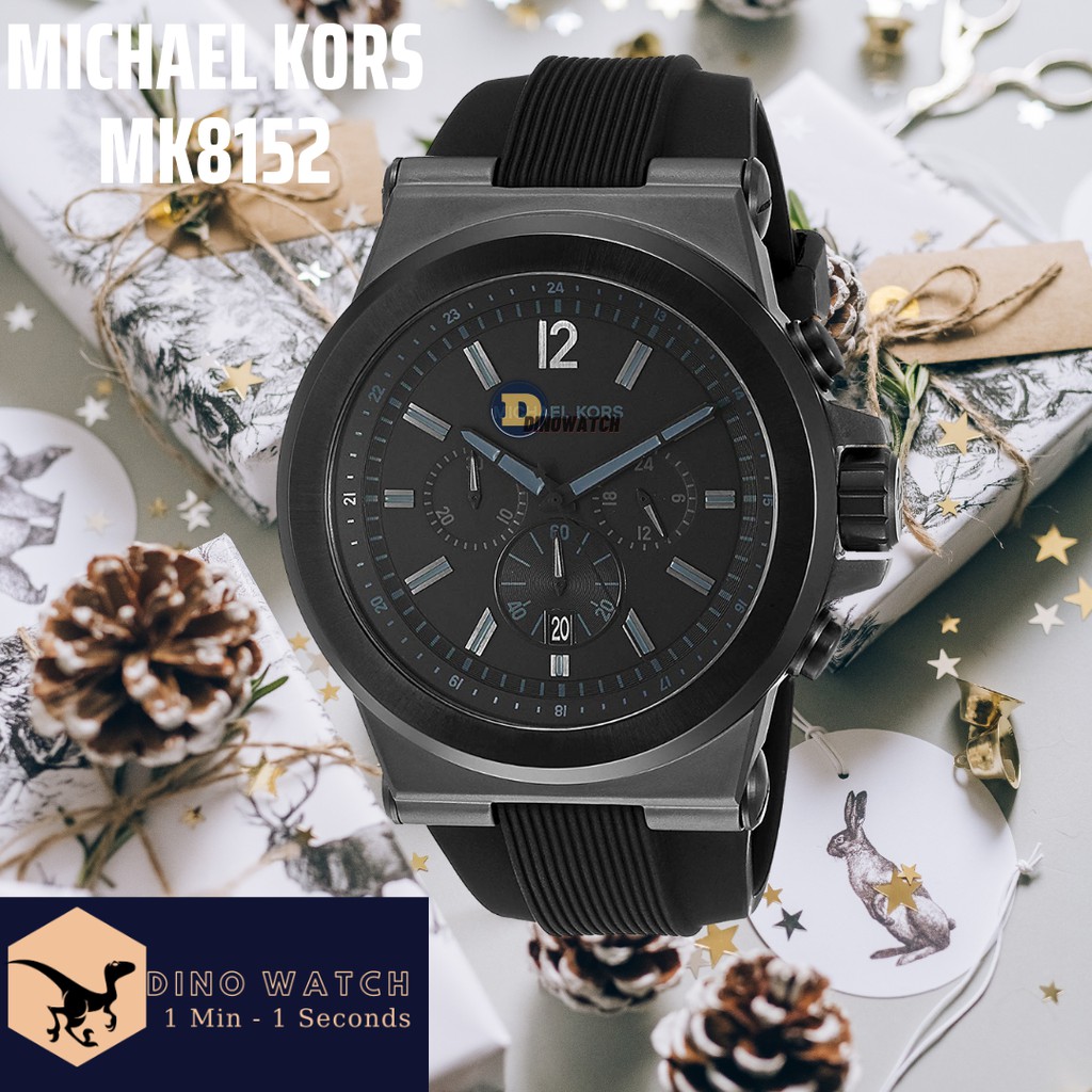 ĐỒNG HỒ NAM MICHAEL KORS MK8152 , DÂY CAO SU MÀU ĐEN , SIZE 48MM