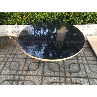 Bàn xếp tròn vân gỗ màu đen bán kính 60cm