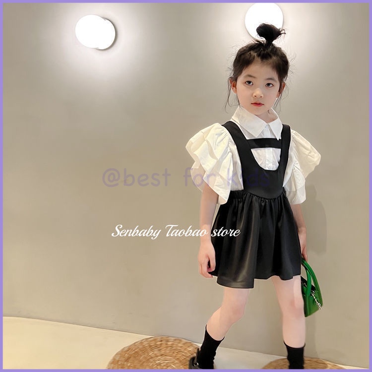 Áo Thun Và Quần Yếm Phong Cách Phương Tây Thời Trang Cho Bé Gái