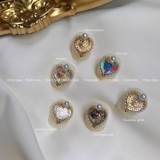 Charm ngọc trái tim gắn móng tay