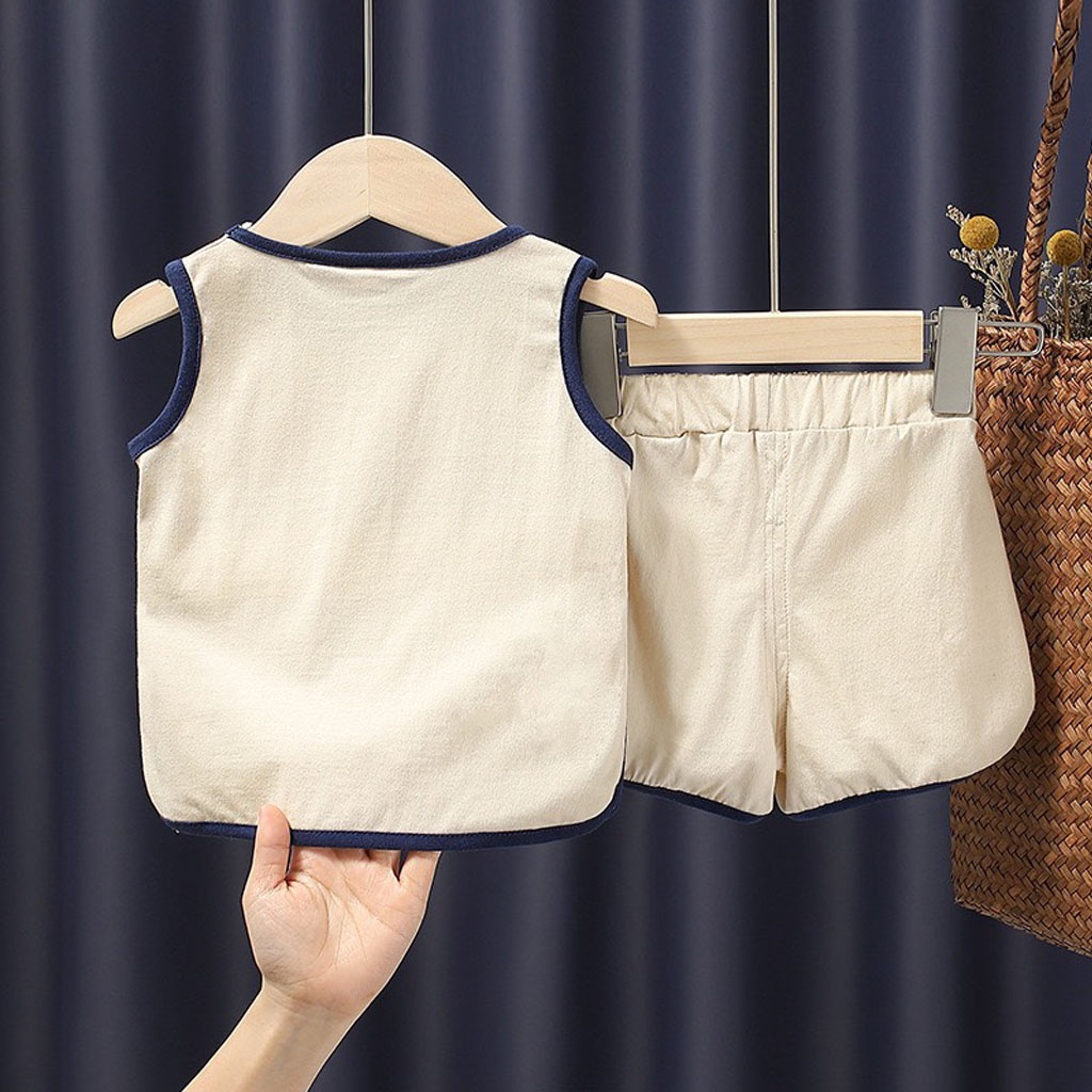 Bộ Ba Lỗ Cho Bé In Chữ Sunny Day, Bộ Sát Nách Cho Bé Chất Cotton Cao Cấp Từ 6-27kg - LILA KIDS