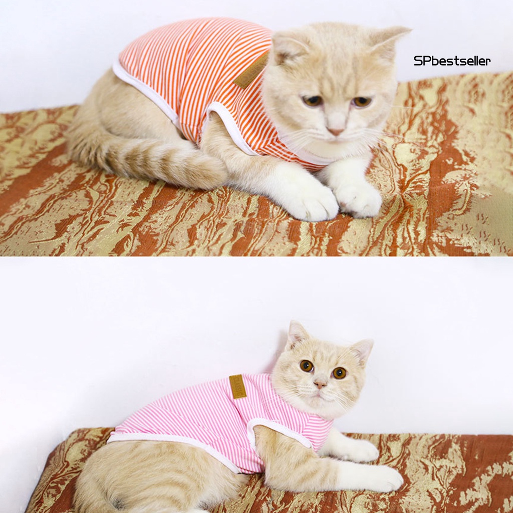 Áo vest co giãn họa tiết kẻ sọc thời trang mùa hè cho thú cưng