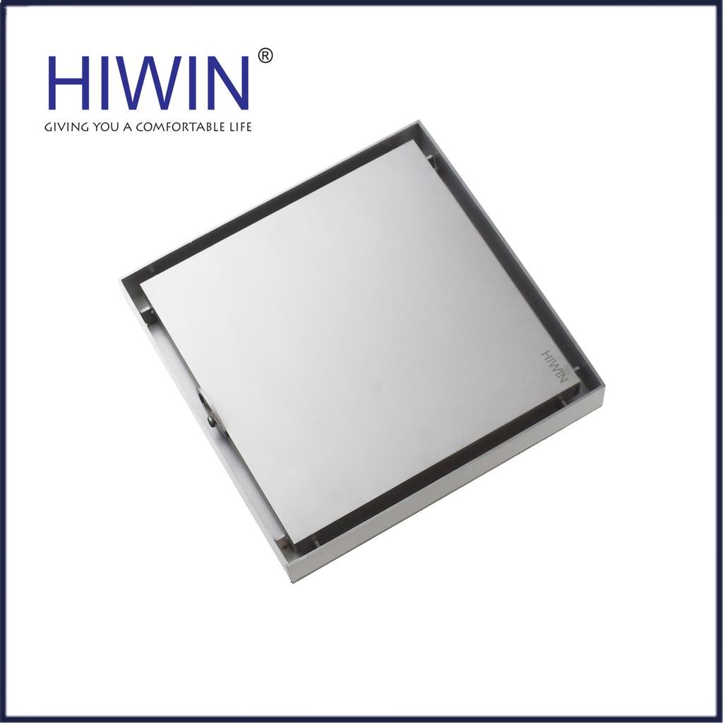 Phễu ga thoát sàn chống mùi hôi inox 304 mặt mờ kích thước 200x200mm HIWIN FD-T11