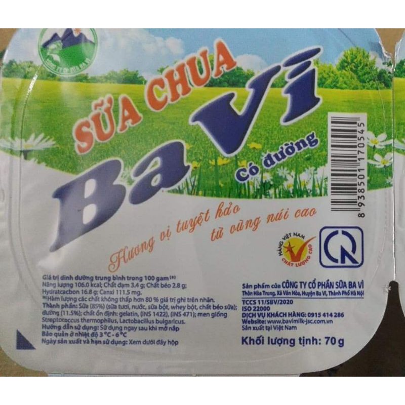 1 hộp Sữa chua Ba vì 70g