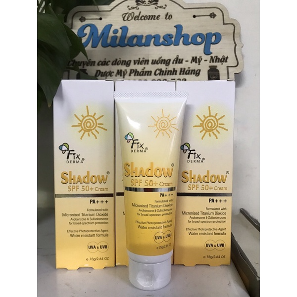 [ Hàng Chính Hãng] Kem chống nắng Fixderma Shadow SPF 50+ cream 75g của Mỹ