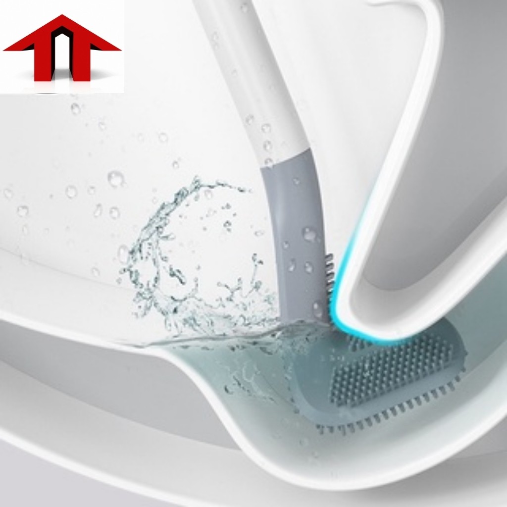 [ Combo 3 ] Chổi cọ Toilet Silicon thông minh 2021 siêu rẻ tặng quà treo tường, đầu thuôn nhỏ dễ dàng cọ sạch, chống xư