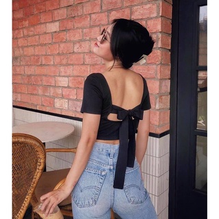 Áo croptop  nữ buộc nơ lưng
