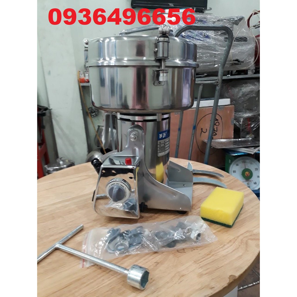 Máy xay, nghiền đồ khô, bột ngũ cốc chất liệu INOX 304 cỡ siêu lớn 2.5KG, công suất 4000W xay được khối lượng rất lớn