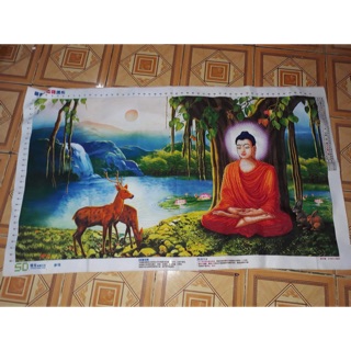 Tranh Thêu thành phẩm phật thích ca 3d
