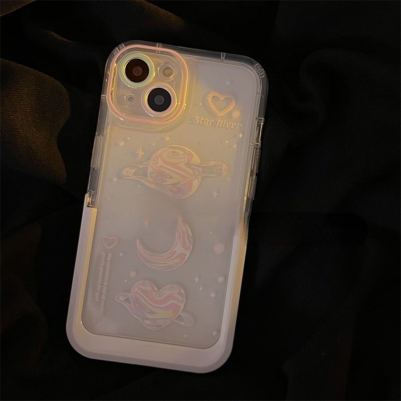 Ốp Điện Thoại Tpu In Hình Hành Tinh Màu Hồng Kem Cho iPhone 12 13 14 11 Pro Max X Xs Max Xr