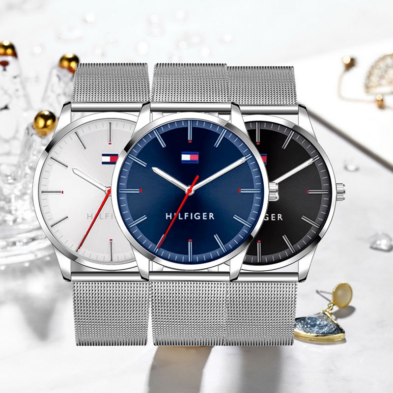Đồng Hồ Quartz Hilfiger Dây Lưới Thép Không Gỉ