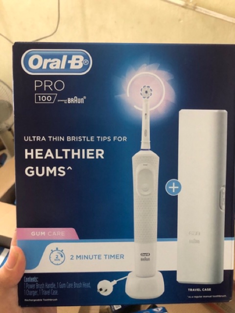 Bàn điện oral b pro 100 made in Germany (kèm hộp đựng du lich)