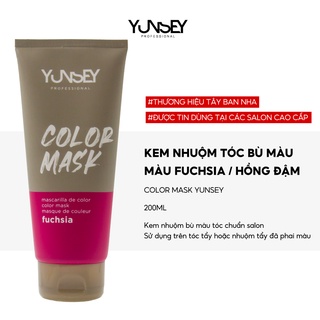 Kem nhuộm dưỡng tóc màu Hồng đậm Fuchsia Color Mask Yunsey 200ml