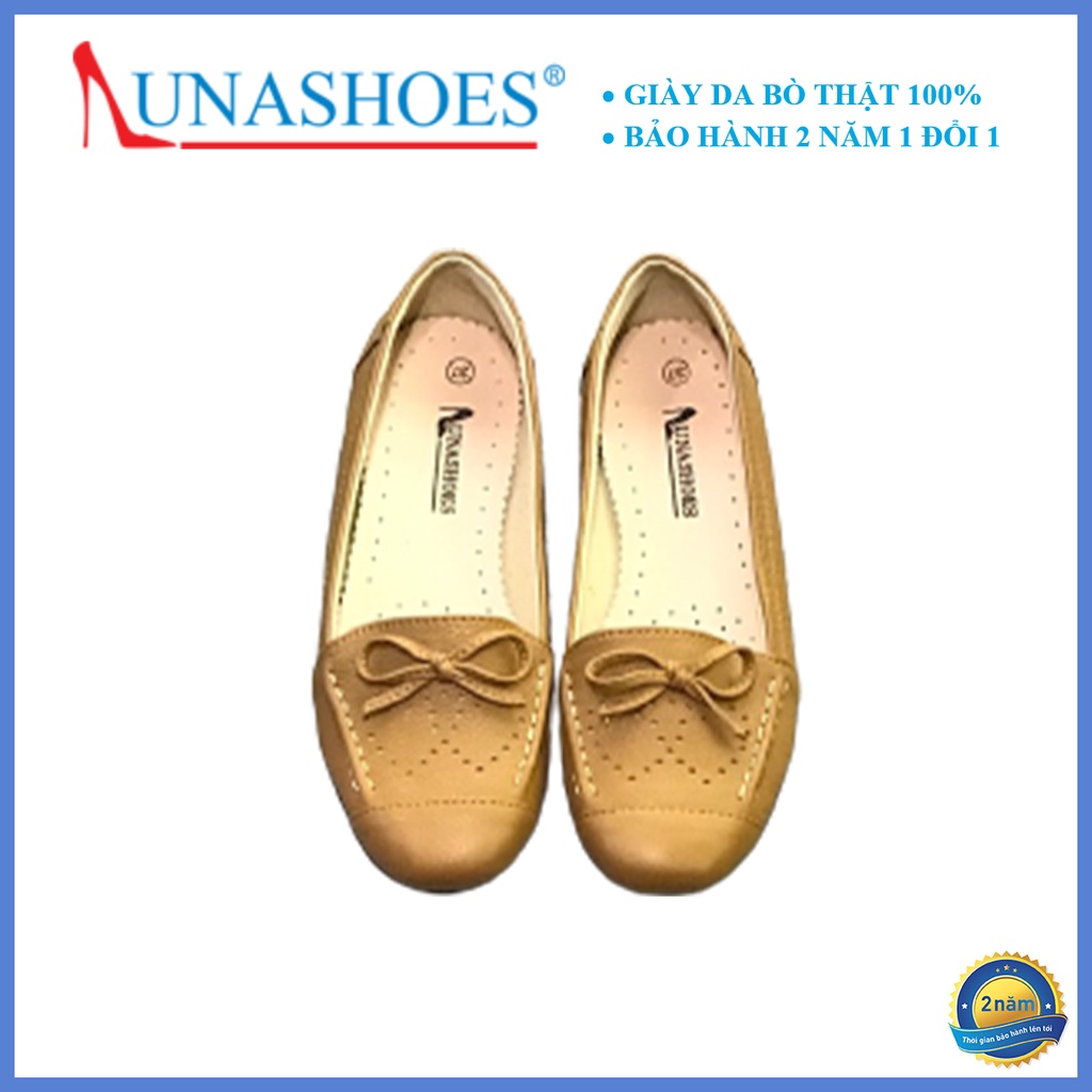 Giày moca nữ Lunashoes 1071 đế bệt da bò thật cho mẹ nhiều màu full size bảo hành 2 năm êm chân dễ phối đồ