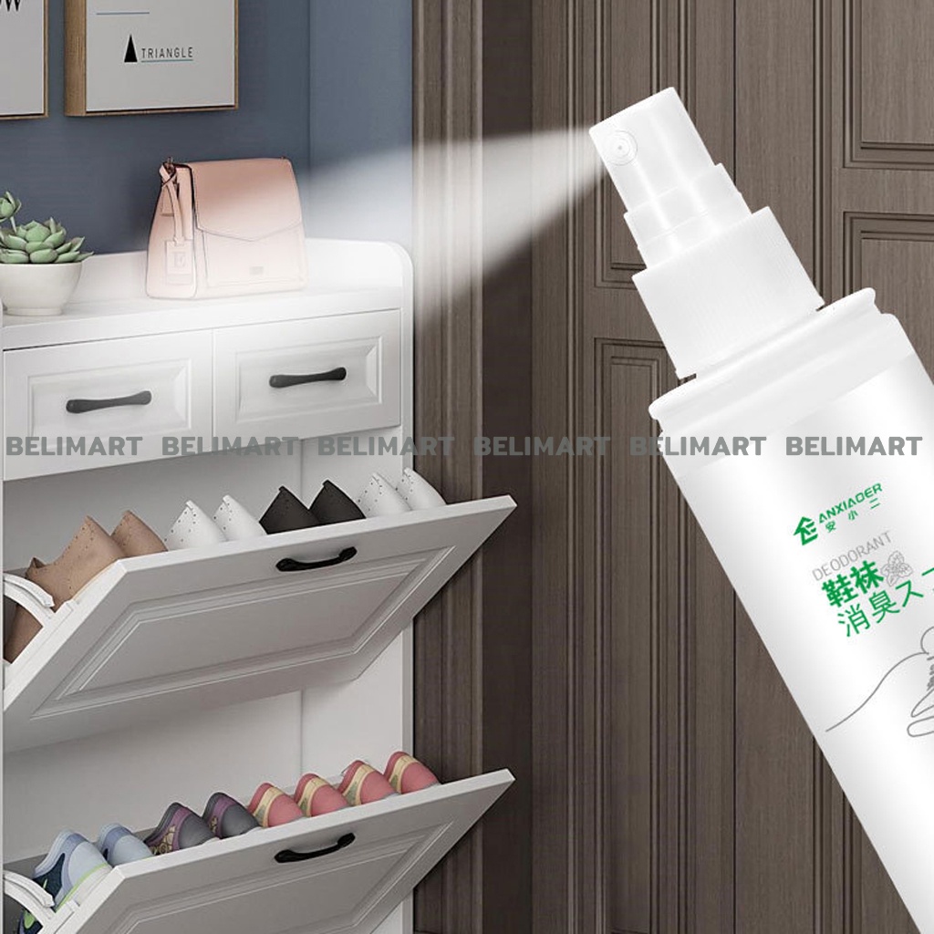 Xịt khử mùi giày dép 100ml giúp kháng khuẩn, tạo hương thơm dịu nhẹ BELI BL032