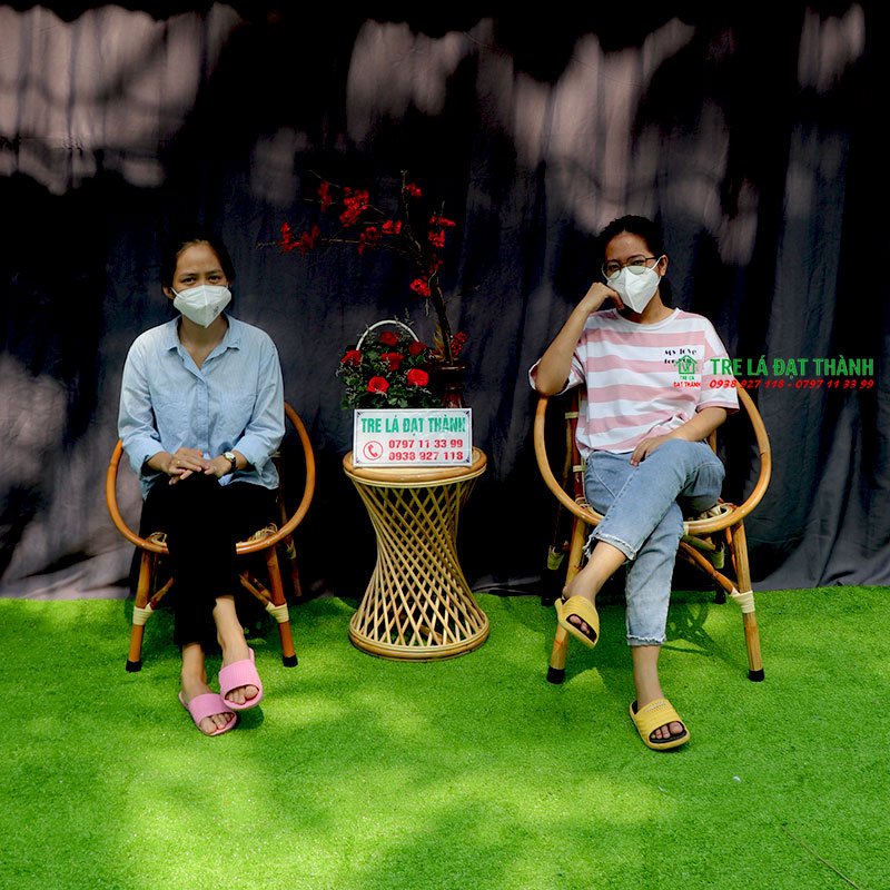 bộ bàn ghế mây tre ban công - ghế mây giá rẻ