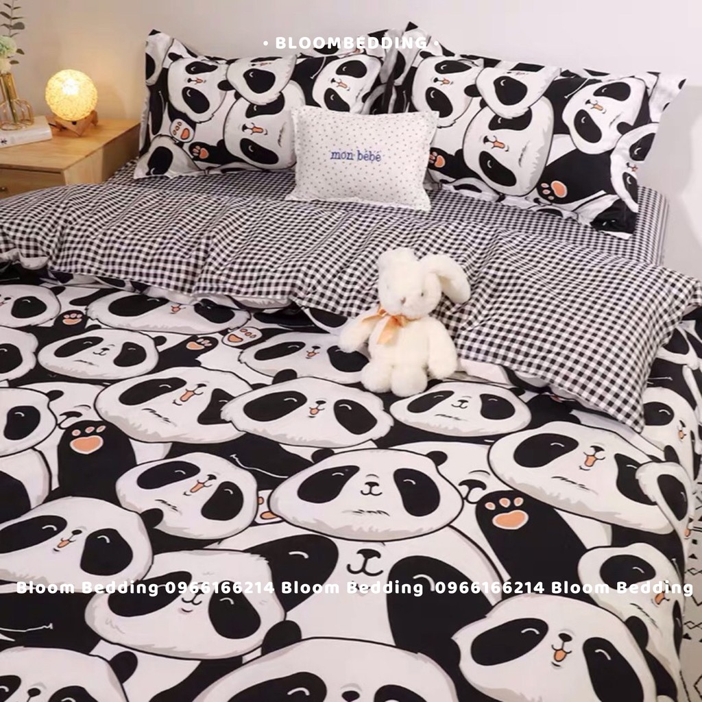 Set Chăn Ga Gối Cotton Poly 4 Món - Rất nhiều gấu trúc | Panda