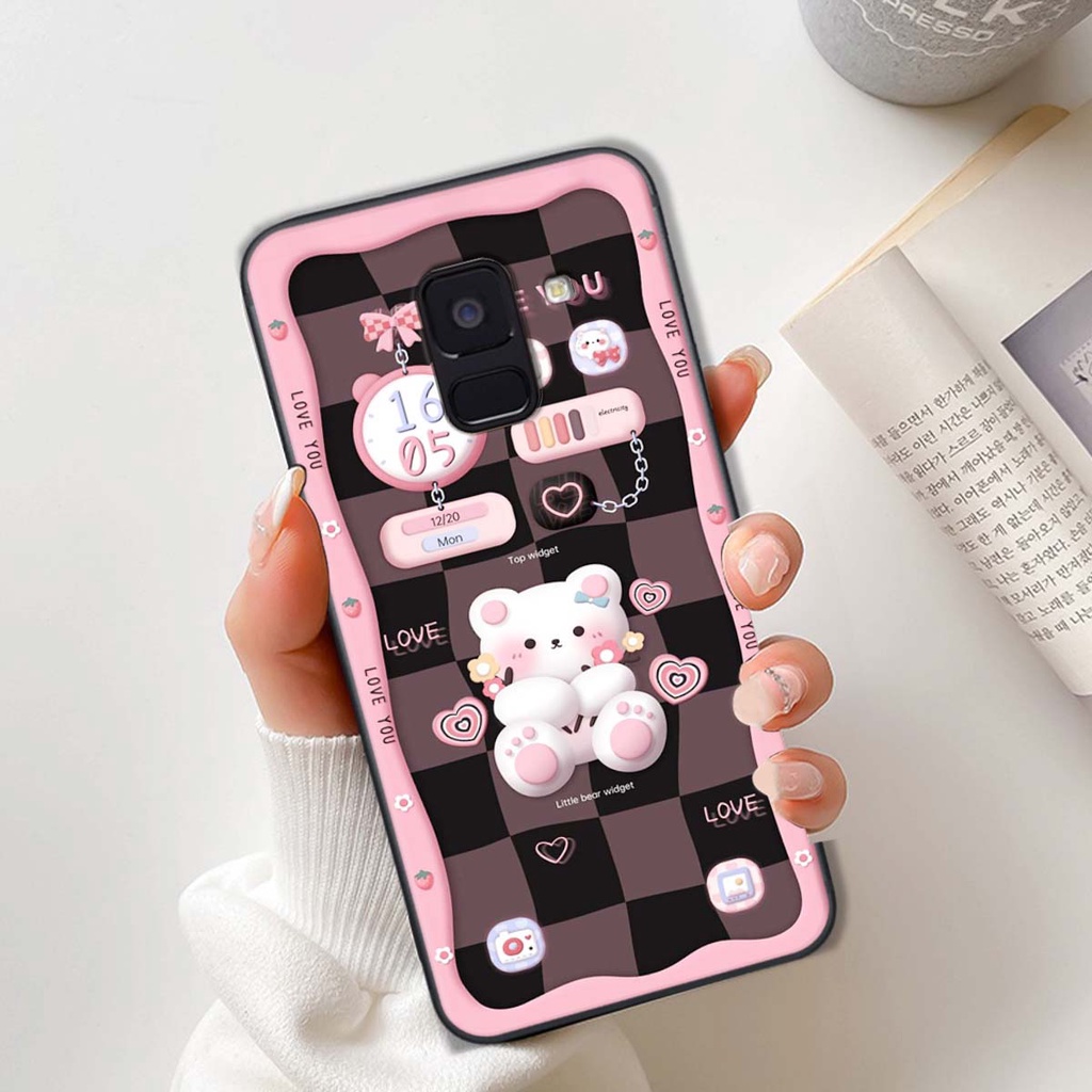 Ốp lưng Samsung A8 2018 / A8 Plus / A8+ in hình gấu cute,bò sữa 3D cute dễ thương bảo vệ điện thoại.