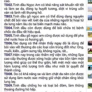 Tinh dầu ngọc am hà giang