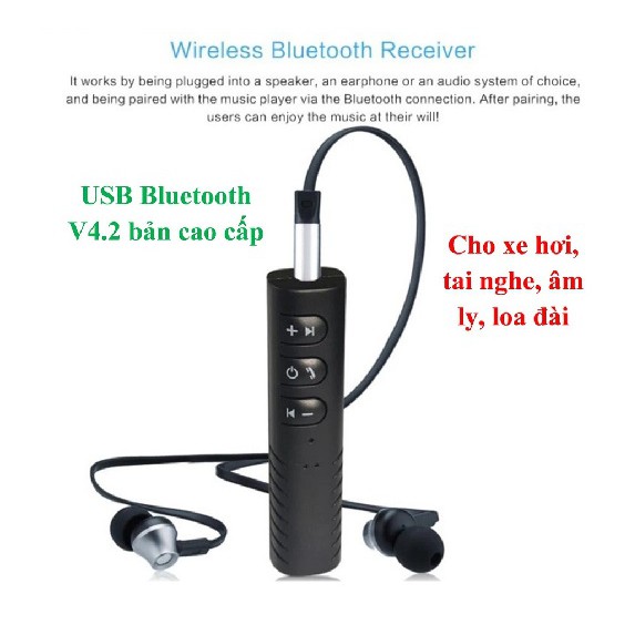 [Mã 2404EL10K giảm 10K đơn 20K] Thiết bị Bluetooth BT801 cắm AUX cho ô tô, tai nghe, âm ly, loa đài qua jack 3.5