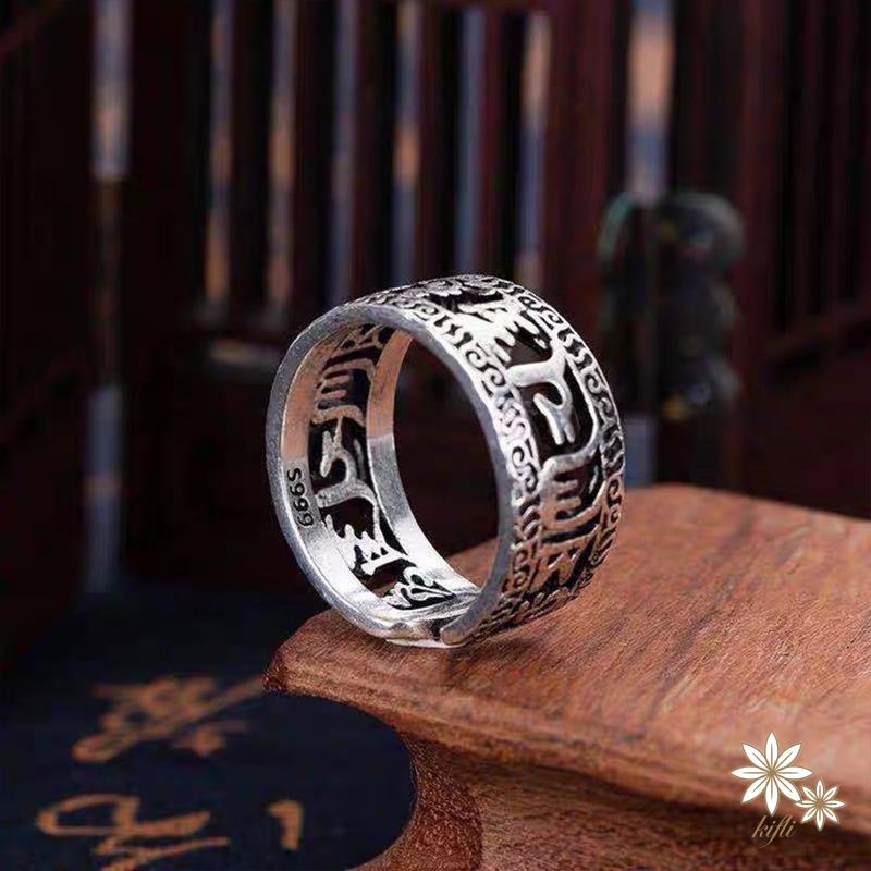 【kifli】Nhẫn Dạng Hở Phong Cách Tây Tạng Sáu Tây Tạng Cho Nam Và Nữ