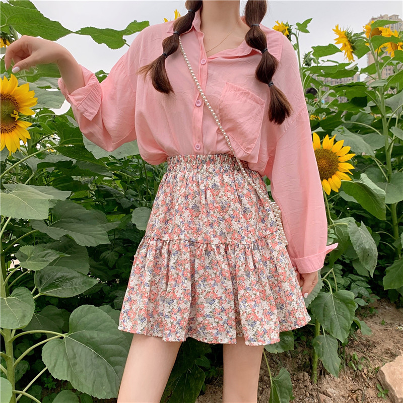 Chân Váy Chữ A In Họa Tiết Hoa Phong Cách Hàn Quốc Dành Cho Nữ | BigBuy360 - bigbuy360.vn