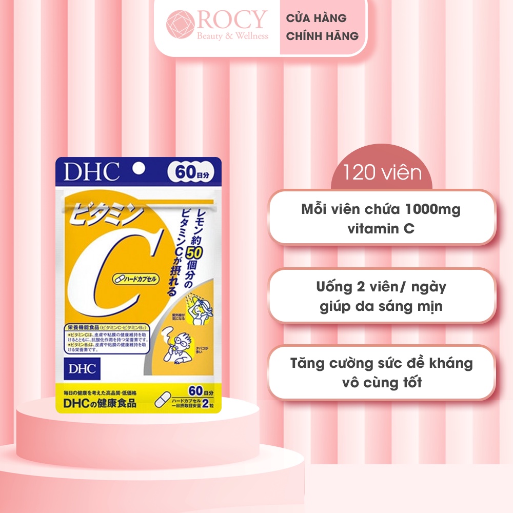 Viên Uống Trắng Da DHC Vitamin C 1000mg Nhật Bản Hỗ Trợ Làm Đẹp Da, Sáng Da, Giảm Mụn