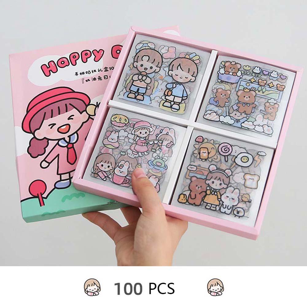 PEWANY Bộ Sticker Dán Sổ Tay Hình Thỏ Dễ Thương Chống Nước
