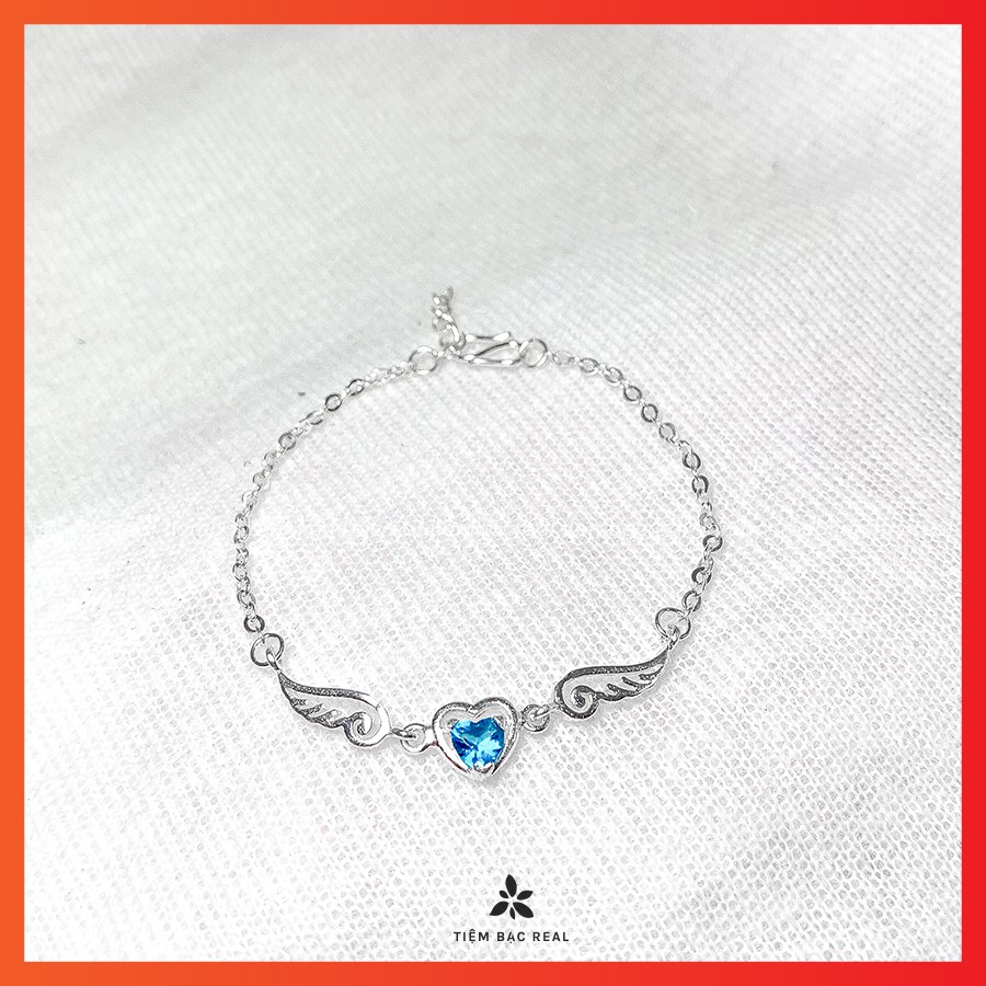 Lắc tay thiên thần chất liệu bạc ta lành tính, lắc tay cánh thiên thần đủ màu đá | BigBuy360 - bigbuy360.vn