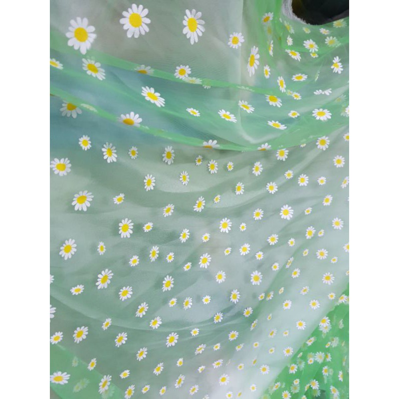 Sỉ Vải Voan lưới hoa cúc hot trend đủ màu tuyển sỉ ctv