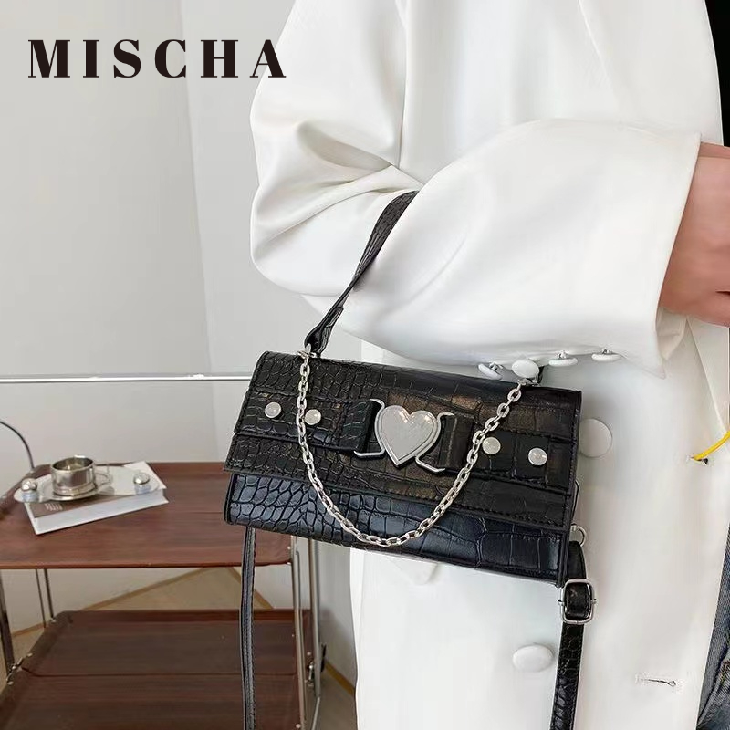 Mischa Túi Đeo Chéo Da PU Hình Vuông Màu Trơn Thời Trang Cho Nữ