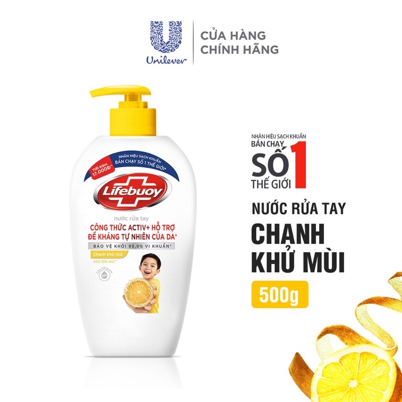 Nước rửa tay lifebuoy chai 500g