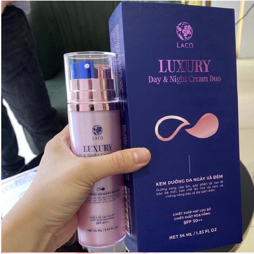 Kem dưỡng da ngày đêm Laco Luxury 54ml Tặng kèm dưỡng mi LACO 10ml và Toner Laco 30ml cho làn da trắng hồng căng bóng